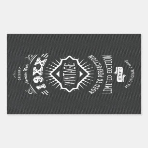 Aged to Perfection Vintage Elegant Birthday Party Rectangular Sticker