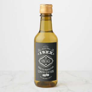 Aged to Perfection Vintage Elegant Birthday Party Wine Label