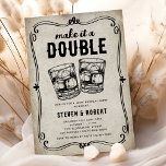 Aged to Perfection Vintage Joint Birthday Party Invitation<br><div class="desc">Raise your glasses! Create a unique and memorable celebration with our whiskey-themed joint birthday invitations. These one-of-a-kind cards fuse vintage aesthetics, featuring two whiskey glasses, the quirky saying "make it a double", and an easy-to-personalise classic text template. Elegant and inviting in equal measure, they set the tone for a birthday...</div>
