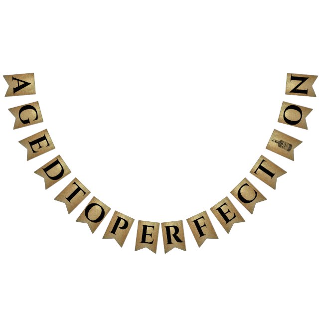 Aged to perfection whiskey birthday bourbon party bunting  (All)