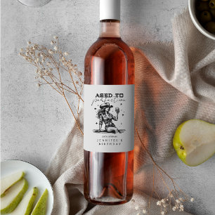 Aged to Perfection Whiskey Cowgirl Birthday Party Wine Label