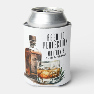 Aged To Perfection Whiskey Men's Birthday Party Can Cooler