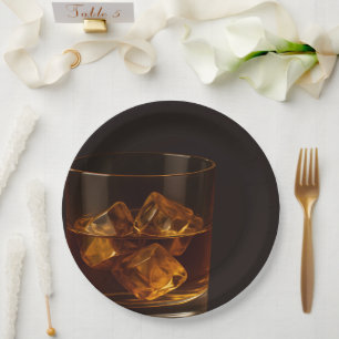 Aged to Perfection Whisky Birthday Celebration Paper Plate