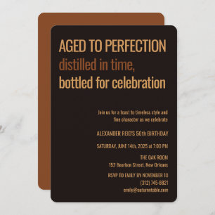 Aged to Perfection Whisky Birthday Invitation