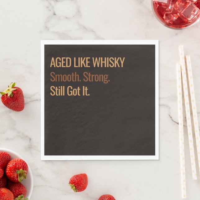Aged to Perfection | Whisky Birthday Napkin (Insitu)