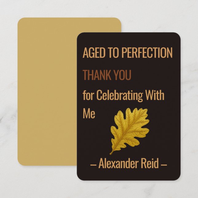 Aged to Perfection | Whisky Birthday Thank You Card (Front/Back)