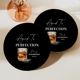 Aged To Perfection Whisky Glass Birthday Party Paper Plate