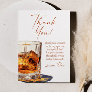 Aged To Perfection Whisky Glass Birthday Party Thank You Card