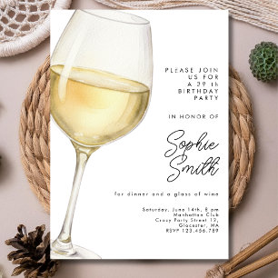 Aged to perfection white wine birthday party  invitation