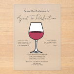 Aged To Perfection Wine 40th Birthday Invitation<br><div class="desc">Aged to perfection: wine themed adult milestone birthday</div>