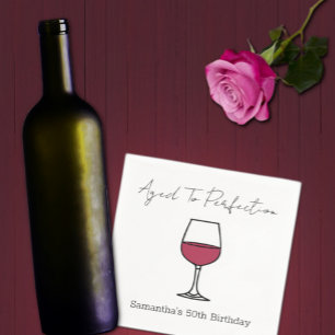 Aged To Perfection Wine 50th Birthday Napkin