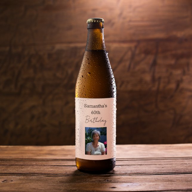 Aged To Perfection Wine 60th Birthday Beer Bottle Label (Creator Uploaded)