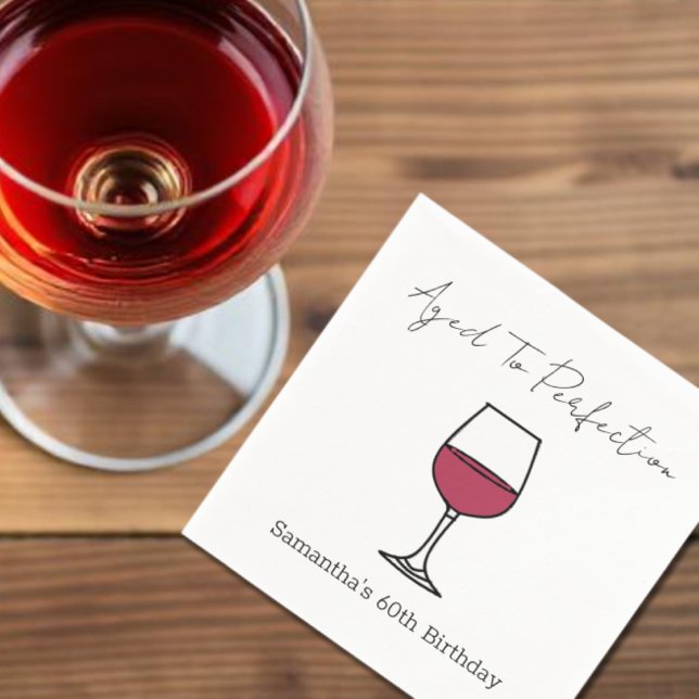 Aged To Perfection Wine 60th Birthday Napkin (Creator Uploaded)