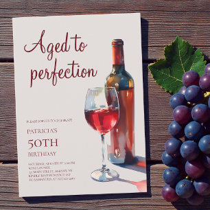 Aged to Perfection Wine Adult 50th Birthday Party Invitation