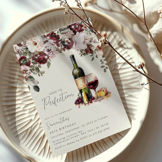 Aged To Perfection | Wine Birthday Party Invitation (Creator Uploaded)