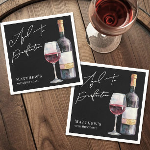 Aged To Perfection Wine Birthday Party Napkin