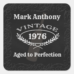 Aged to Perfection Wine Birthday Square Sticker