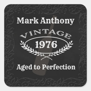 Aged to Perfection Wine Birthday Square Sticker