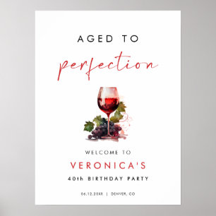 Aged to Perfection Wine Birthday Welcome Sign