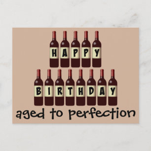 Aged to Perfection Wine Lover Happy Birthday Postcard