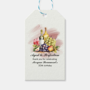 Aged to Perfection Wine Themed 50th Birthday Party Gift Tags