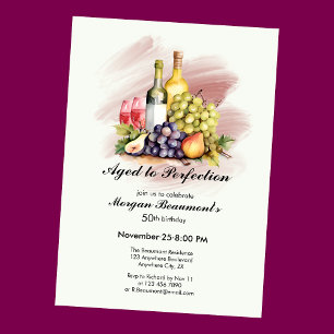 Aged to Perfection Wine Themed 50th Birthday Party Invitation