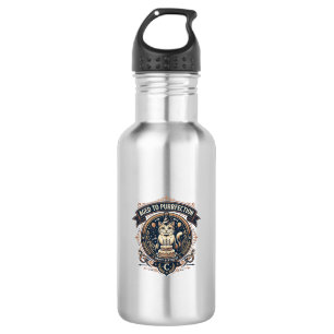 Aged To Purrfection Cat Birthday Age Vintage Vecto 532 Ml Water Bottle