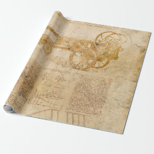 Aged Tractor and Text on Tan Decoupage Wrapping Paper