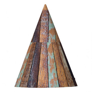Aged Vertical Wooden Background Texture Party Hat
