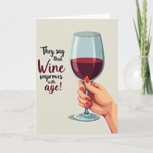 Aged Wine Birthday Card