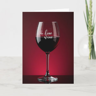 Aged Wine Glass Card