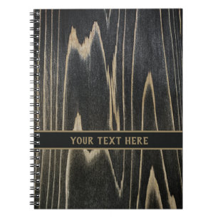 Aged Wood Grain Minimalist - Personalizable Notebook