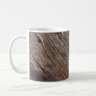 Aged Wood: Rustic Texture Background. Coffee Mug