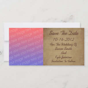 Aged Worn Paper Photo Wedding  Save The Date