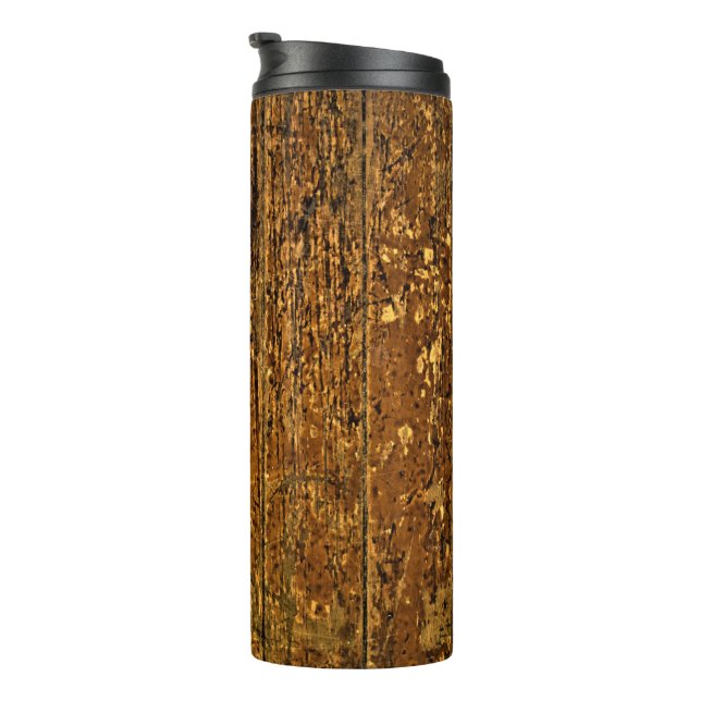 Aged Worn Wood Panel Thermal Tumbler (Rotated Right)