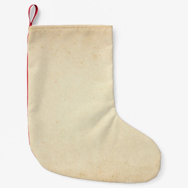 Aged Yellowed Paper Texture Small Christmas Stocking (Front)