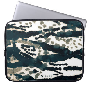 Aged Zebra Print. Gray Zebra Rough Print. Gray Zeb Laptop Sleeve