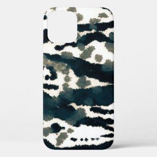 Aged Zebra Print. Grey Zebra Rough Print. Grey Zeb iPhone 12 Case