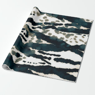 Aged Zebra Print. Grey Zebra Rough Print. Grey Zeb Wrapping Paper