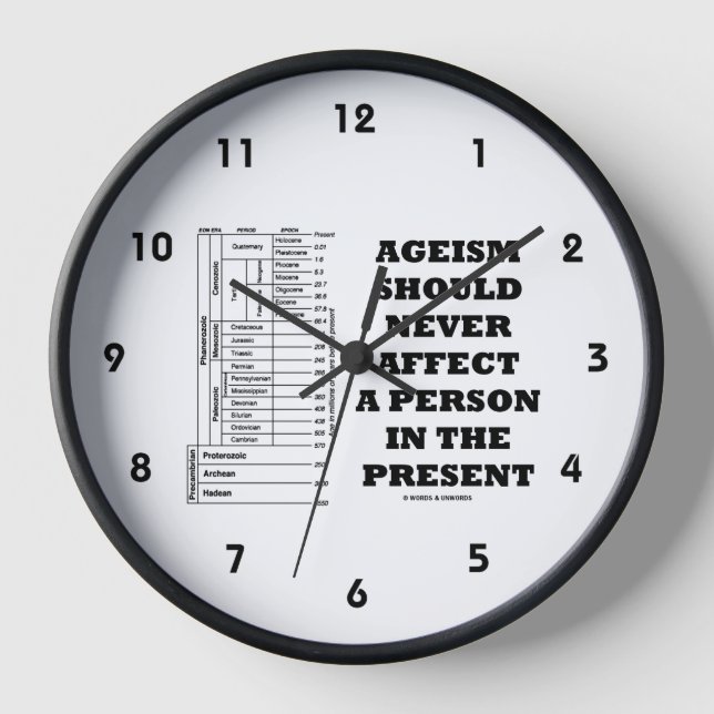 Ageism Should Never Affect A Person In The Present Clock (Front)