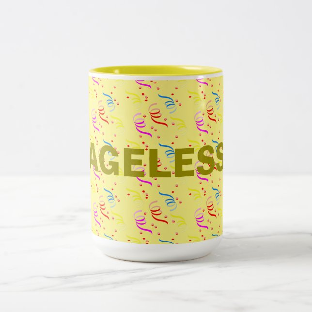 Ageless Birthday and Confetti Two-Tone Mug (Center)