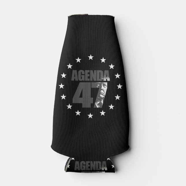 Agenda 47 Patriotic Trump Re-Election Campaign Des Bottle Cooler (Front)