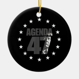 Agenda 47 Patriotic Trump Re-Election Campaign Des Ceramic Tree Decoration