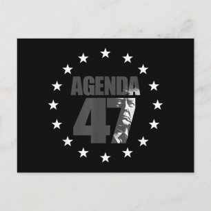 Agenda 47 Patriotic Trump Re-Election Campaign Des Holiday Postcard