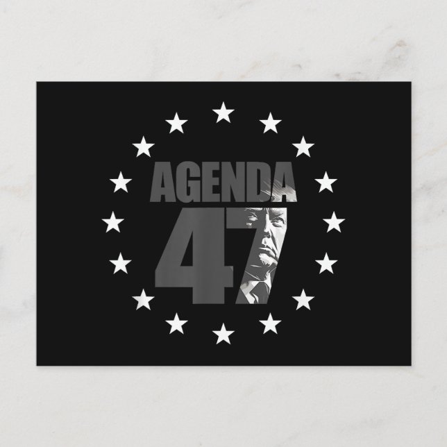 Agenda 47 Patriotic Trump Re-Election Campaign Des Postcard (Front)
