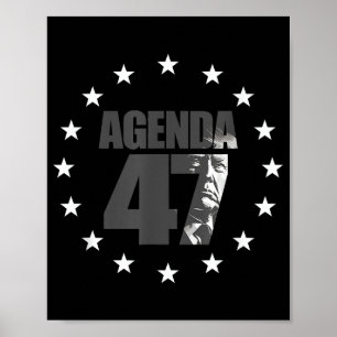 Agenda 47 Patriotic Trump Re-Election Campaign Des Poster