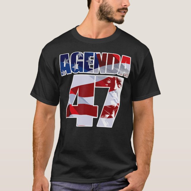 Agenda 47 Patriotic Trump Re-Election Campaign T-Shirt (Front)
