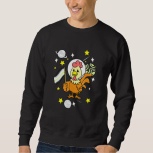 Agender Chicken In Space Agender Pride Sweatshirt