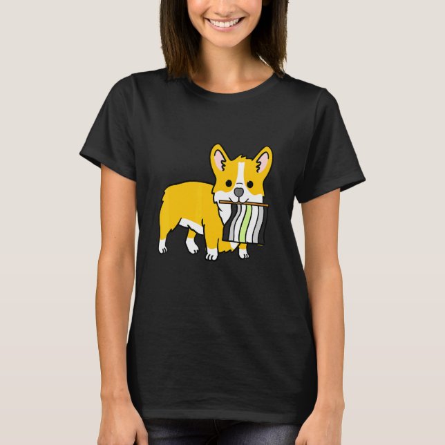 Agender Corgi Agender Pride Flag T-Shirt (Front)