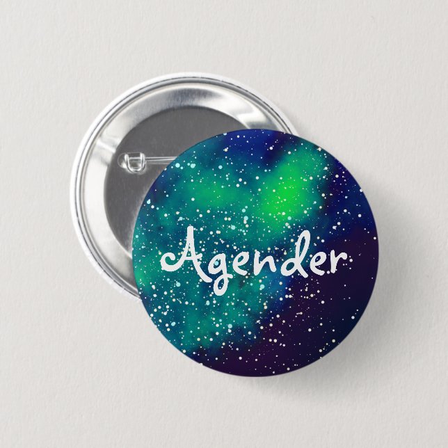 Agender Customisable Galaxy Identity 6 Cm Round Badge (Front & Back)